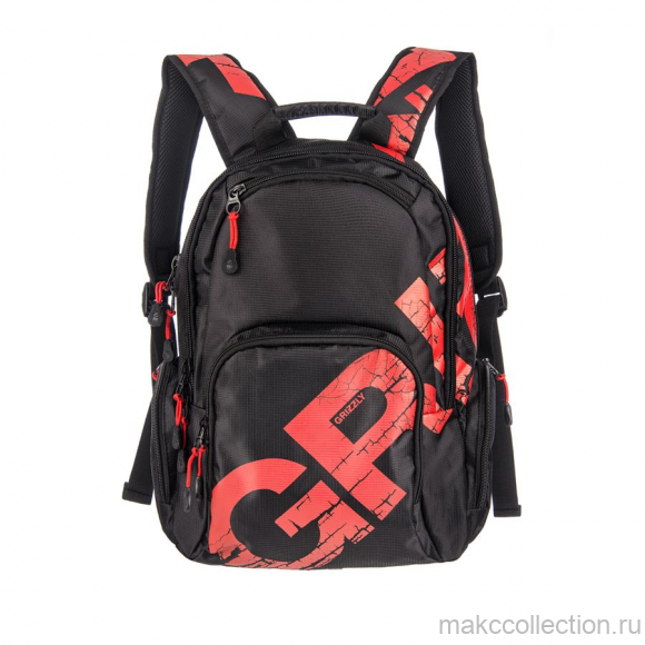 Рюкзак Grizzly RU-423-1 черный с красным