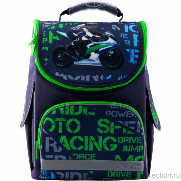 Рюкзак каркасный Kite K19-501S-12 Education Racing школьный темно-синий