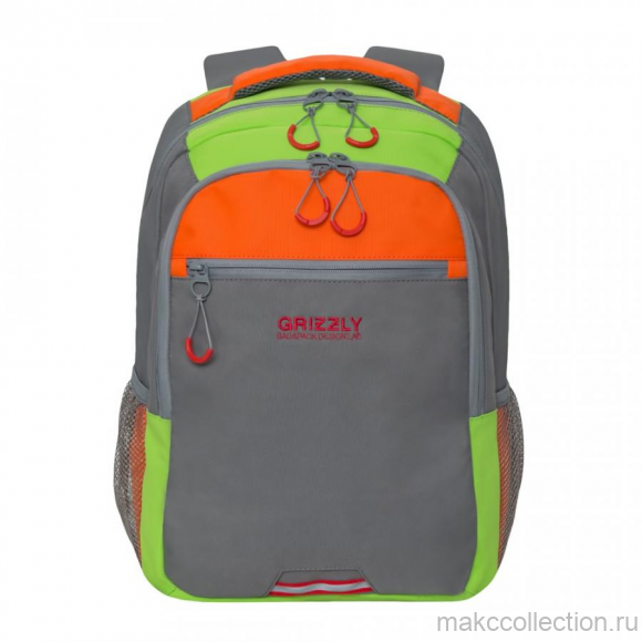 Рюкзак Grizzly RU-922-3 серый с оранжевым