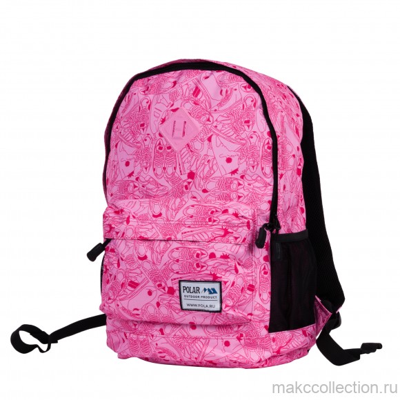 Городской рюкзак Polar 15008 розовый цвет с принтом