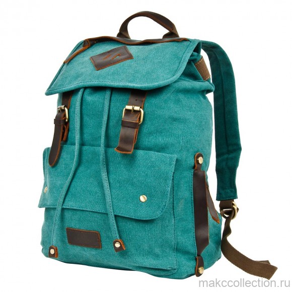 П3063-09 зеленый рюкзак брезент (Зеленый)