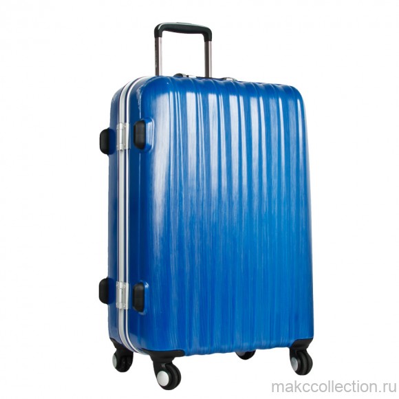 Р1155 (3-ой)синий(25")пластикABS чемодан средний 4-е колеса (Синий)