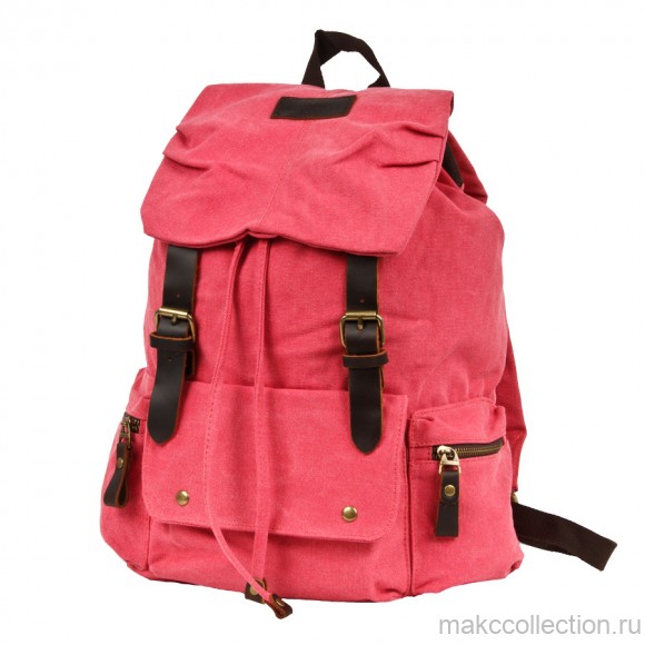 П1160-01 красный рюкзак брезент (Красно-розовый)