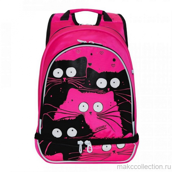 Школьный рюкзак GRIZZLY RG-968-1 розовый с котами