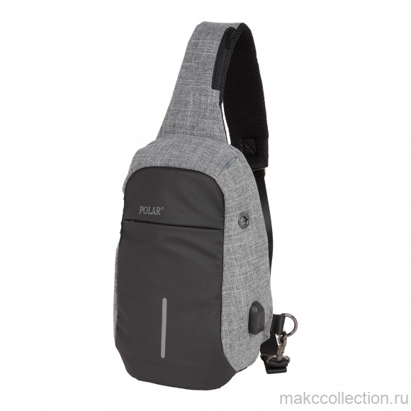 Однолямочный рюкзак Polar П0075 серый цвет