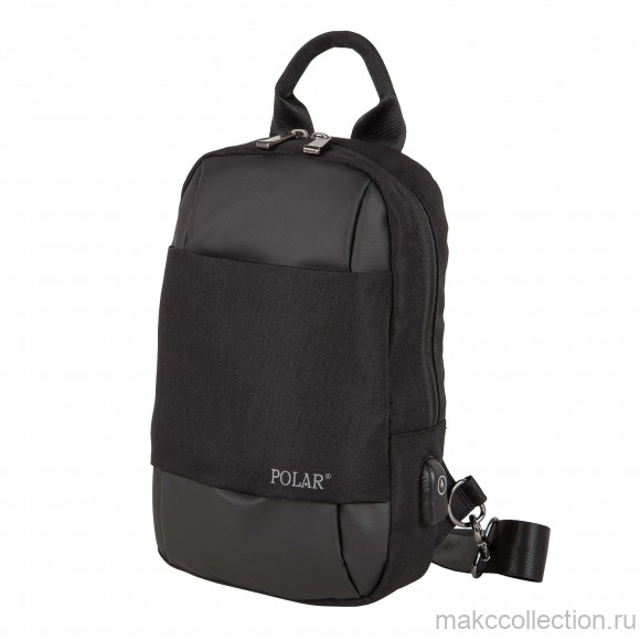 Однолямочный рюкзак Polar П0136 черный цвет