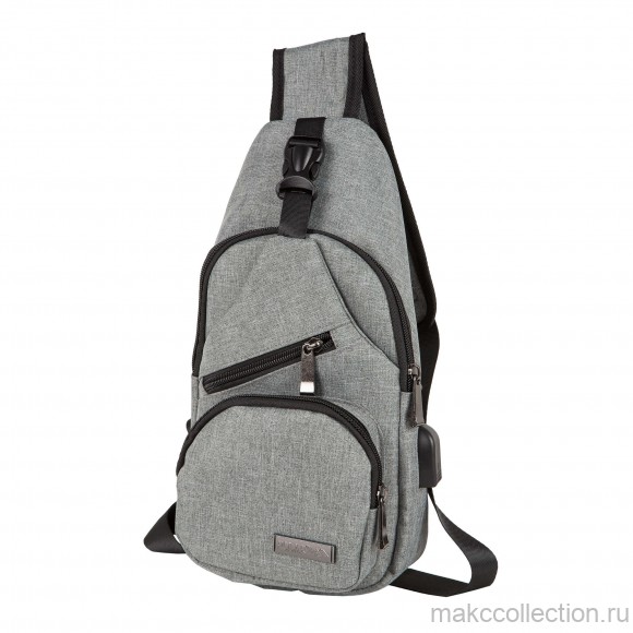 Однолямочный рюкзак Polar П0140 серый цвет