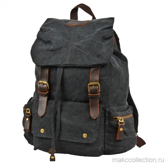 П1160-05 черный рюкзак брезент (Черный)