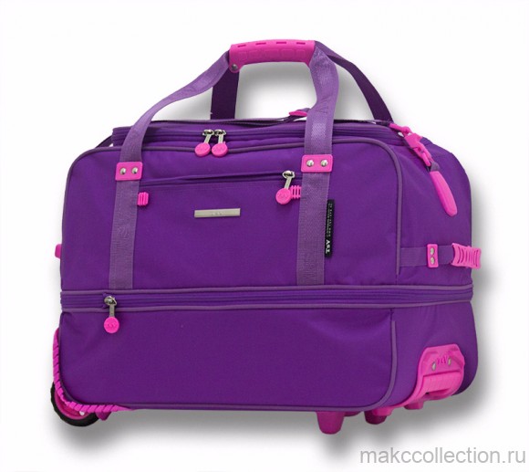Дорожная сумка на колесах TsV 443.27 фиолетовый цвет