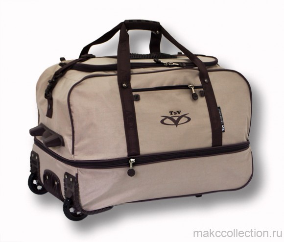 Дорожная сумка на колесах TsV 445.20 бежевый цвет