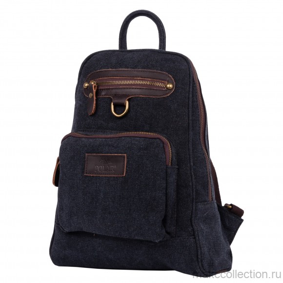 П8001-05 черный рюкзак брезент (Черный)
