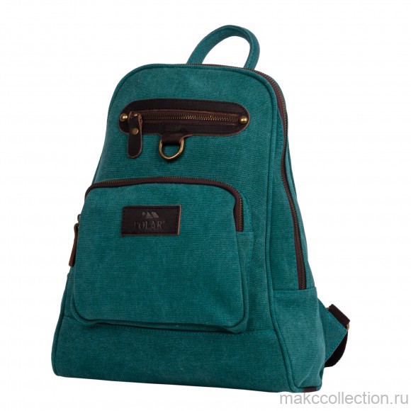 П8001-09 зеленый рюкзак брезент (Зеленый)