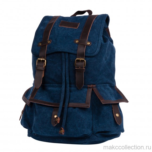 П3303-04 синий рюкзак брезент (Темно-синий)